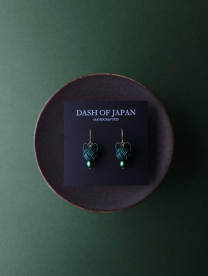 Cat Head Earrings - Deep Green