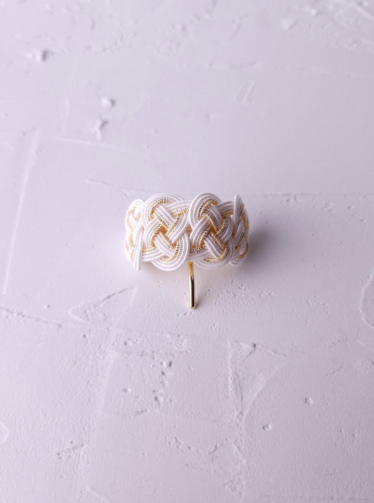 Ponytail Hook - White & Gold