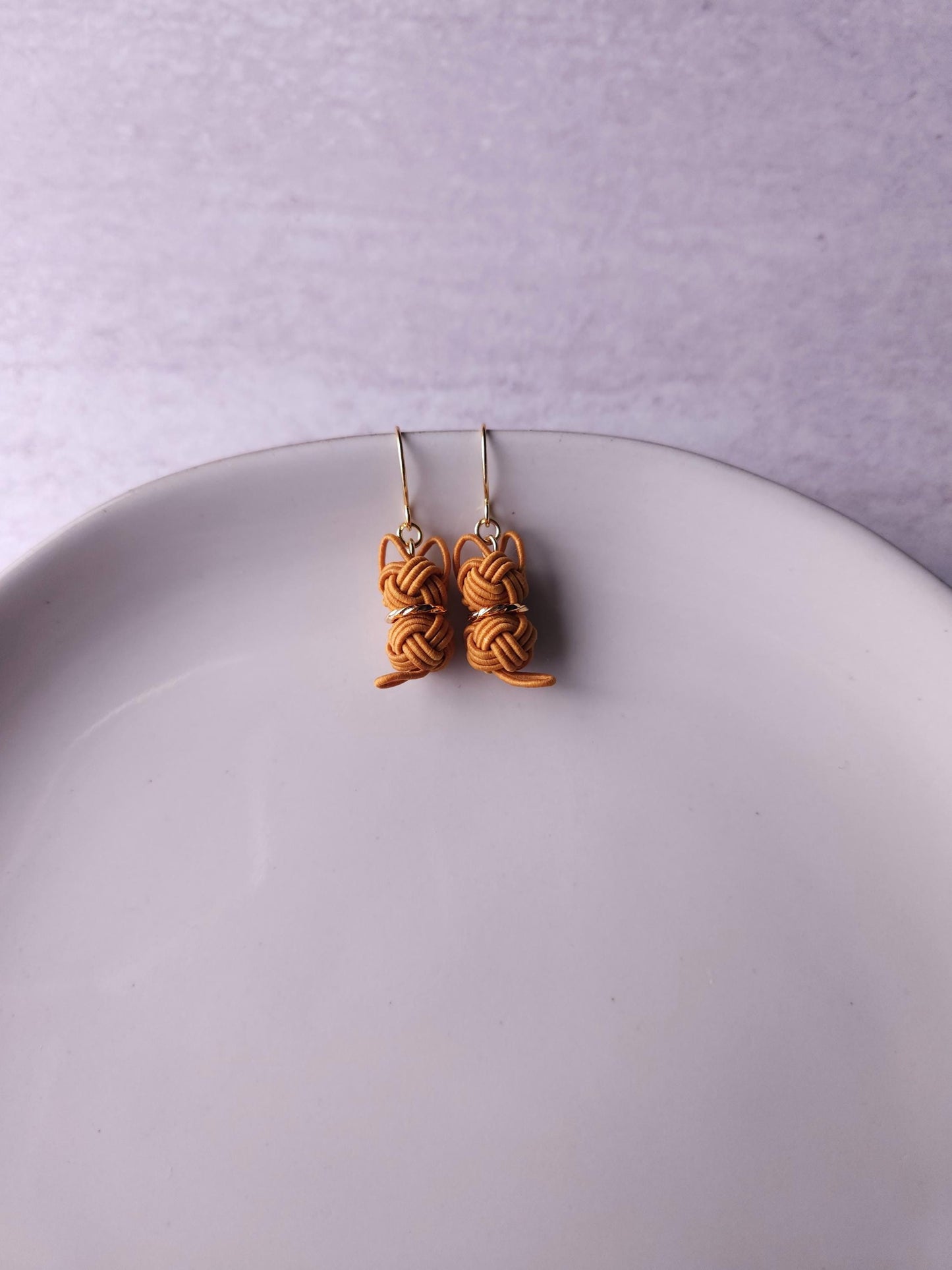 Cat Earrings  - Caramel Orange