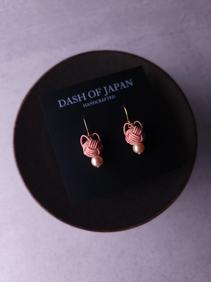 Cat Head Earrings  - Coral Pink