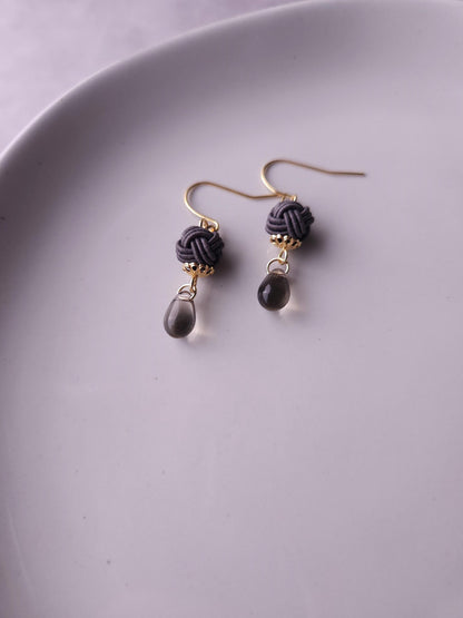Simple Drop Earrings - Charcoal gray