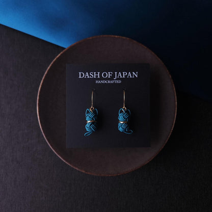 Cat Earrings  - Teal Green