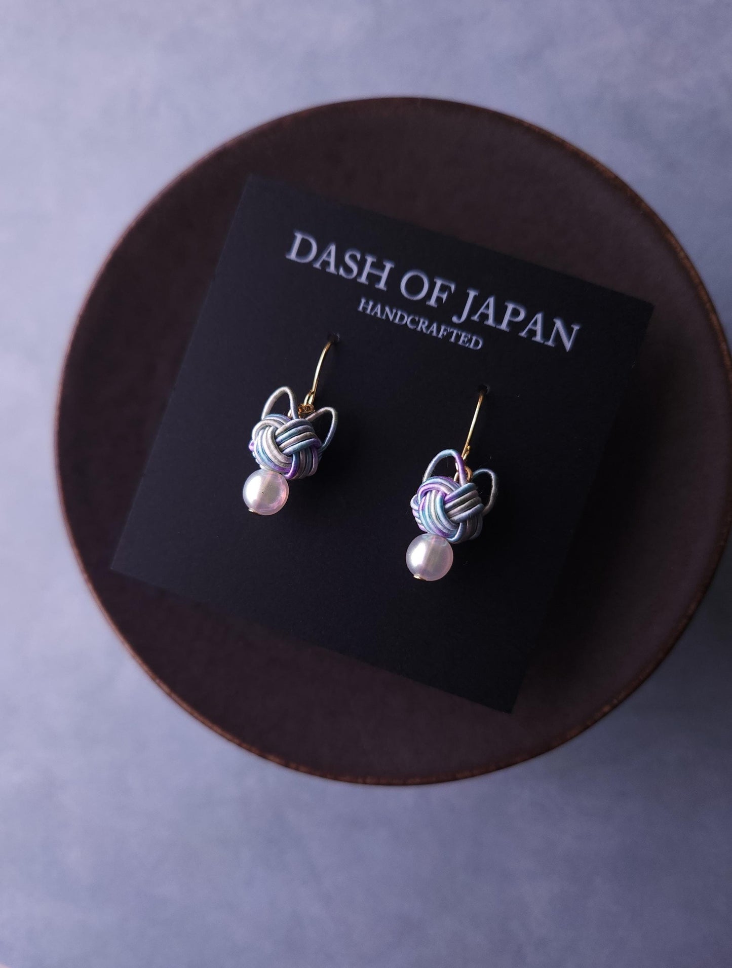 Cat Head Earrings - Hydrangea Blue