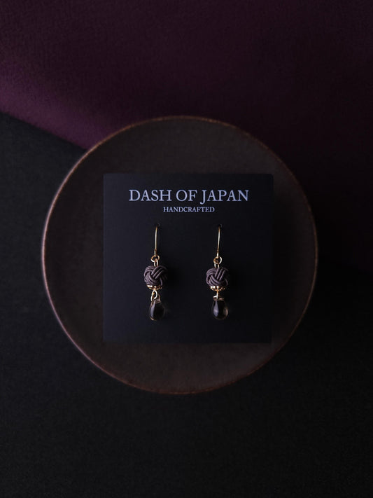 Simple Drop Earrings - Charcoal gray