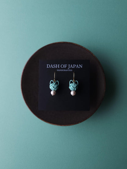Cat Head Earrings - Seafoam Green
