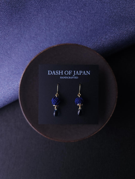 Simple Drop Earrings - Navy Blue