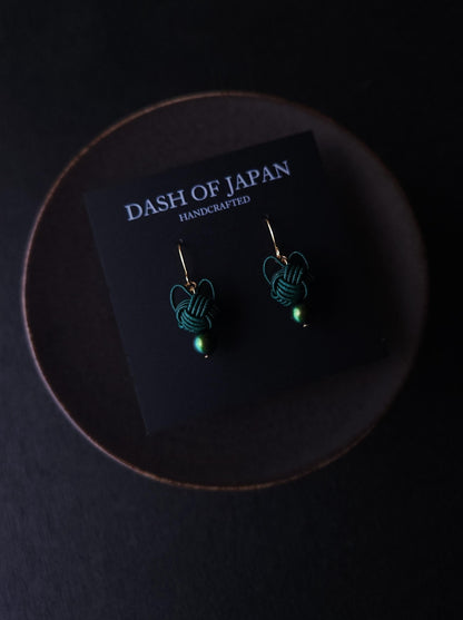 Cat Head Earrings - Deep Green