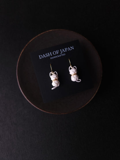 Cat Earrings - White