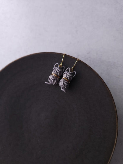 Cat  Earrings - Gray
