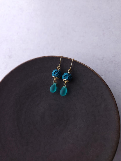 Simple  Drop Earrings- Teal Green