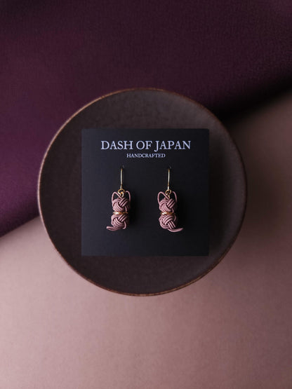 Cat Earrings - Satin Taupe