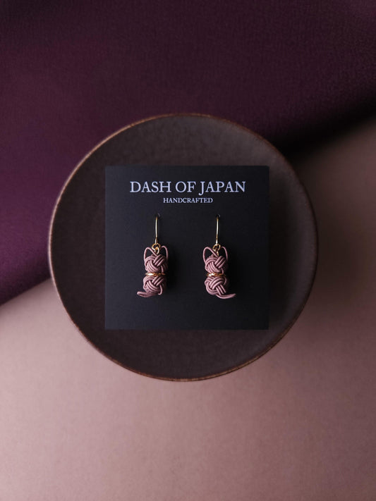 Cat Earrings - Satin Taupe