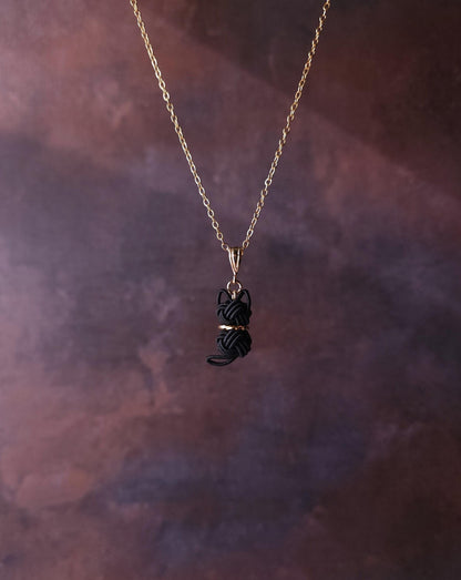 Cat Necklace  - Black