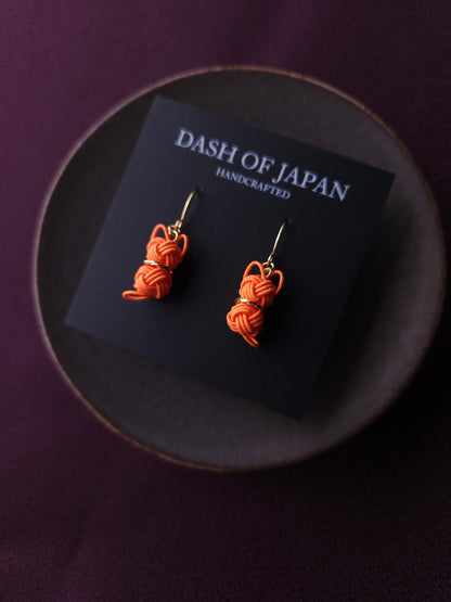 Cat Earrings  - Orange