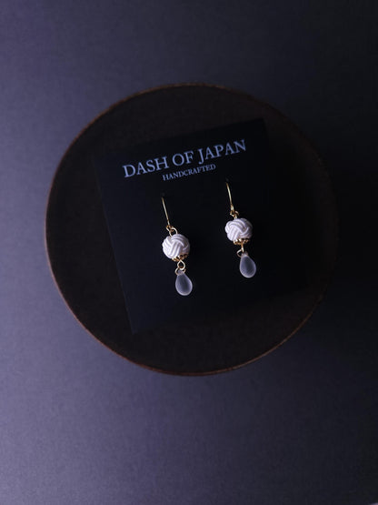 Simple Drop Earrings - White