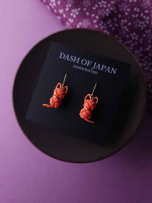Cat Earrings - Shiny Orange