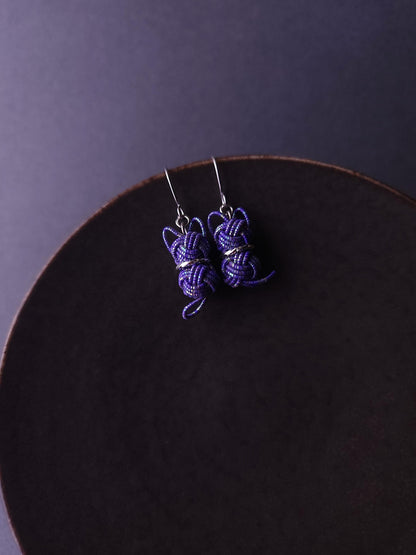 Cat Earrings- Blue with Gold Dust