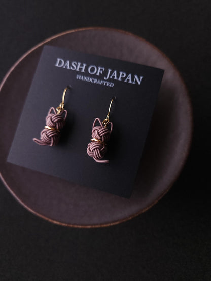 Cat Earrings - Satin Taupe