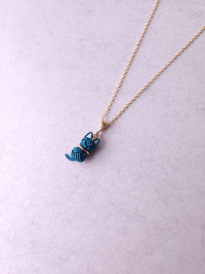 Cat Necklace - Teal Green