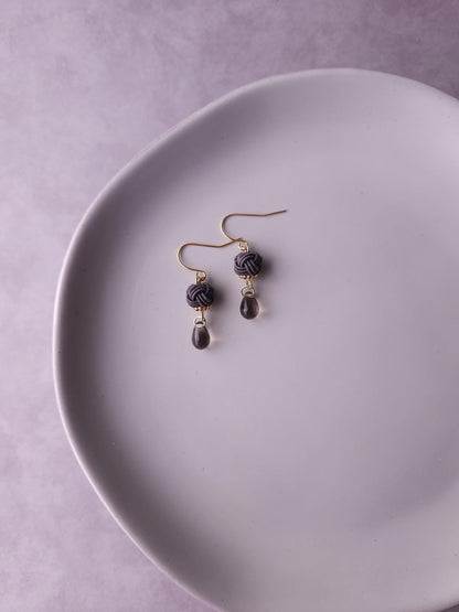 Simple Drop Earrings - Charcoal gray