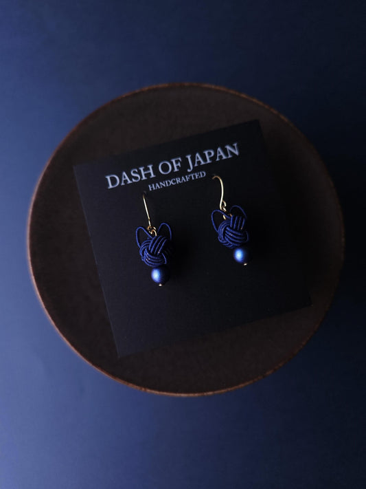 Cat Head Earrings - Navy Blue