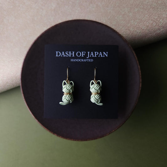 Cat Earrings  - Light Green