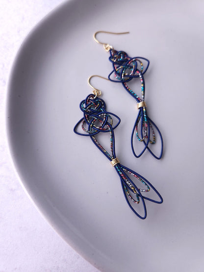 Koi Fish -  Dark Blue and Rainbow