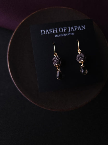 Simple Drop Earrings - Charcoal gray