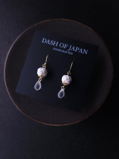 Simple Drop Earrings - White