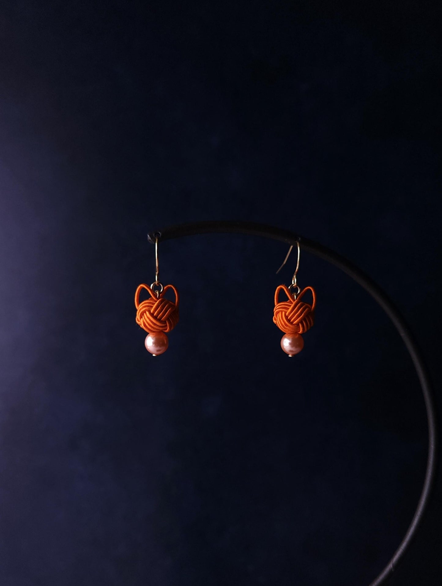 Cat Head Earrings - Orange