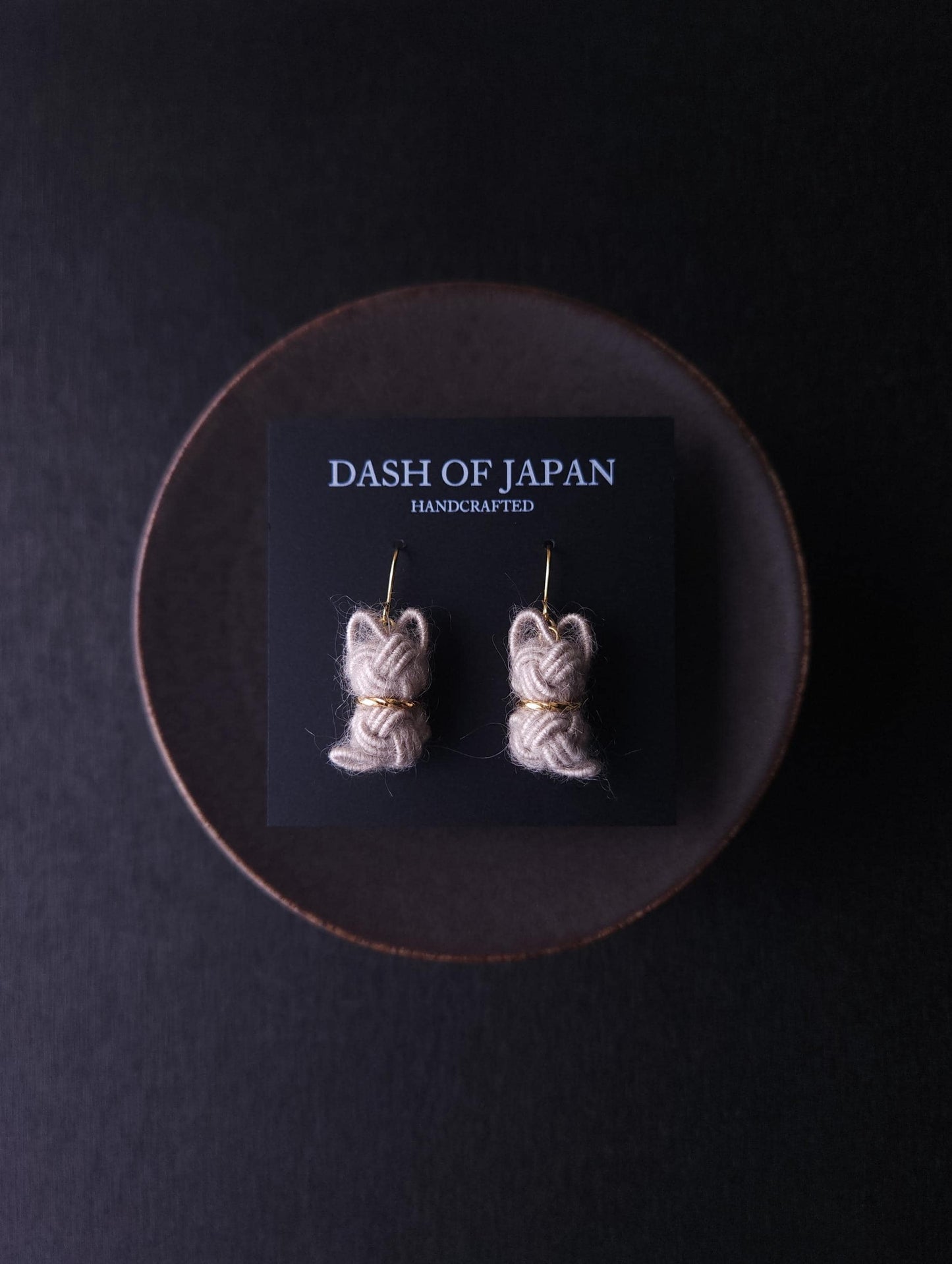 Fluffy Cat Earrings - Silver Gray