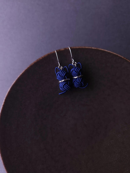 Cat Earrings - Dark Navy Blue