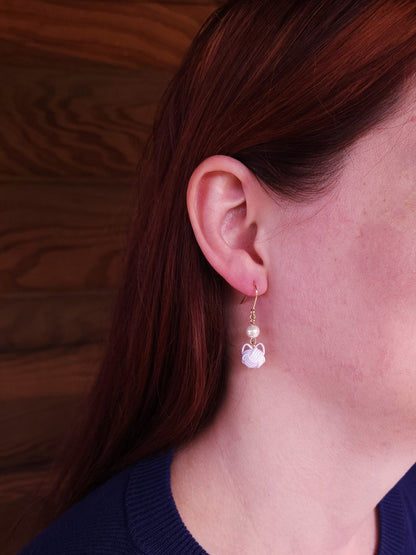 Cat Drop Earrings - Walnut Brown