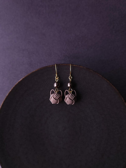 Cat Drop Earrings - Walnut Brown