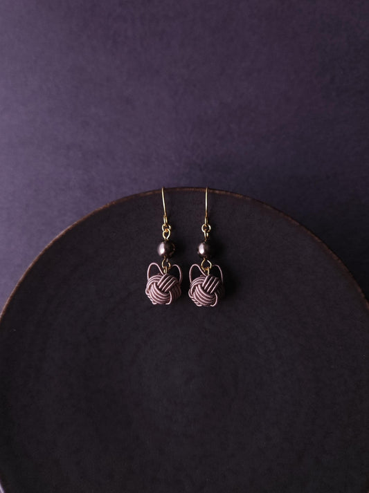 Cat Drop Earrings - Walnut Brown