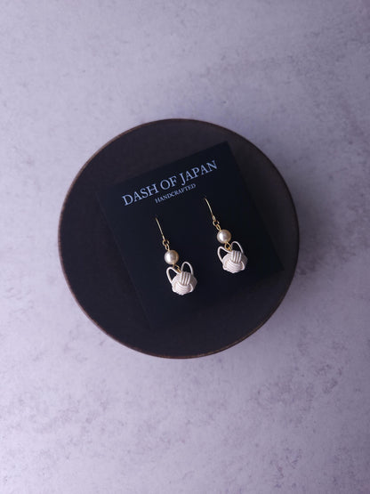 Cat Drop Earrings- White